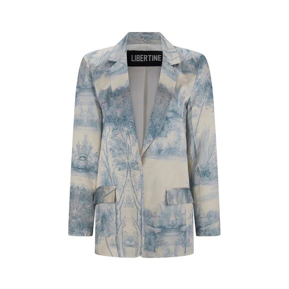 LIBERTINE BLUE PASTORAL LONG SILK JACKET - Picture 7 of 14